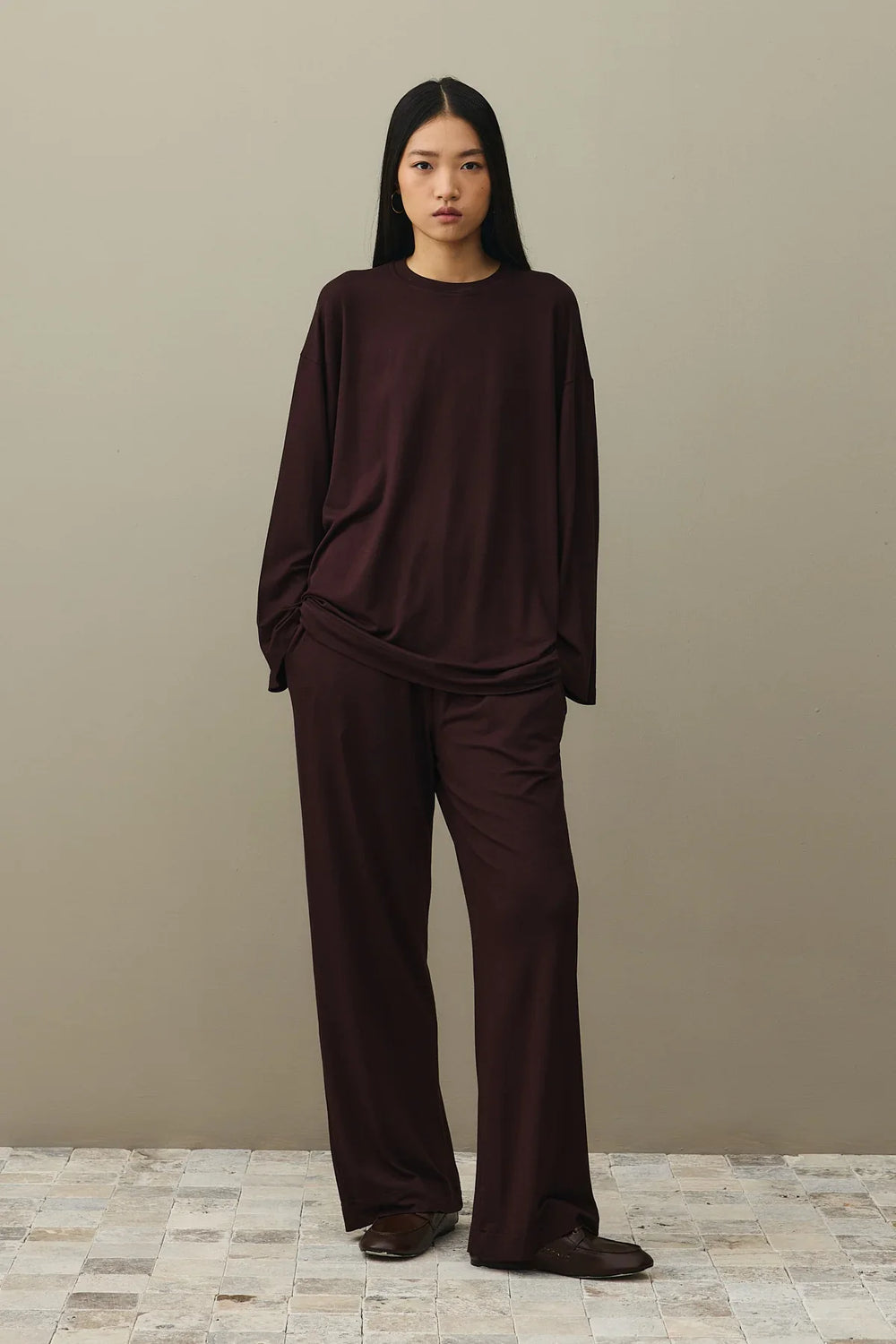 Soft Palazzo Set Dark Brown