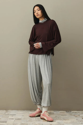 Soft Viscone Kısa Sweat Koyu Kahve