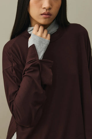 Soft Viscone Kısa Sweat Koyu Kahve