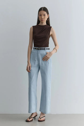 Straight Kesim Denim Pantolon Açık mavi - Fahhar Design