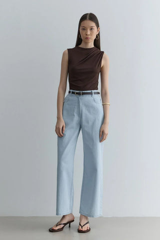 Straight Kesim Denim Pantolon Açık mavi - Fahhar Design