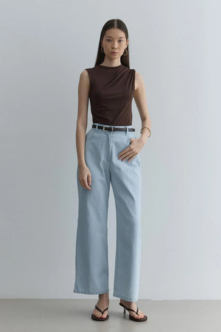 Straight Kesim Denim Pantolon Açık mavi - Fahhar Design
