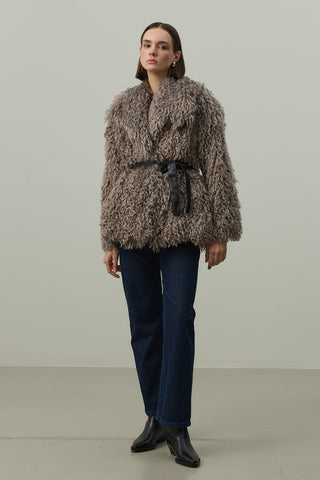 Suni Kürk Kaban Kahverengi