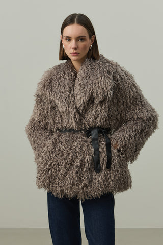 Suni Kürk Kaban Kahverengi