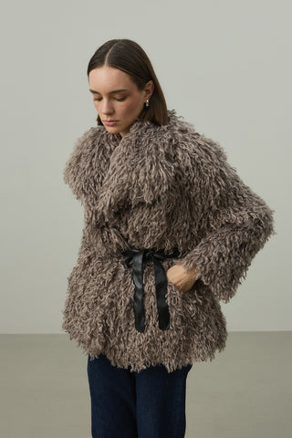 Suni Kürk Kaban Kahverengi