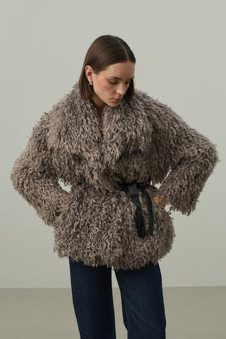 Suni Kürk Kaban Kahverengi