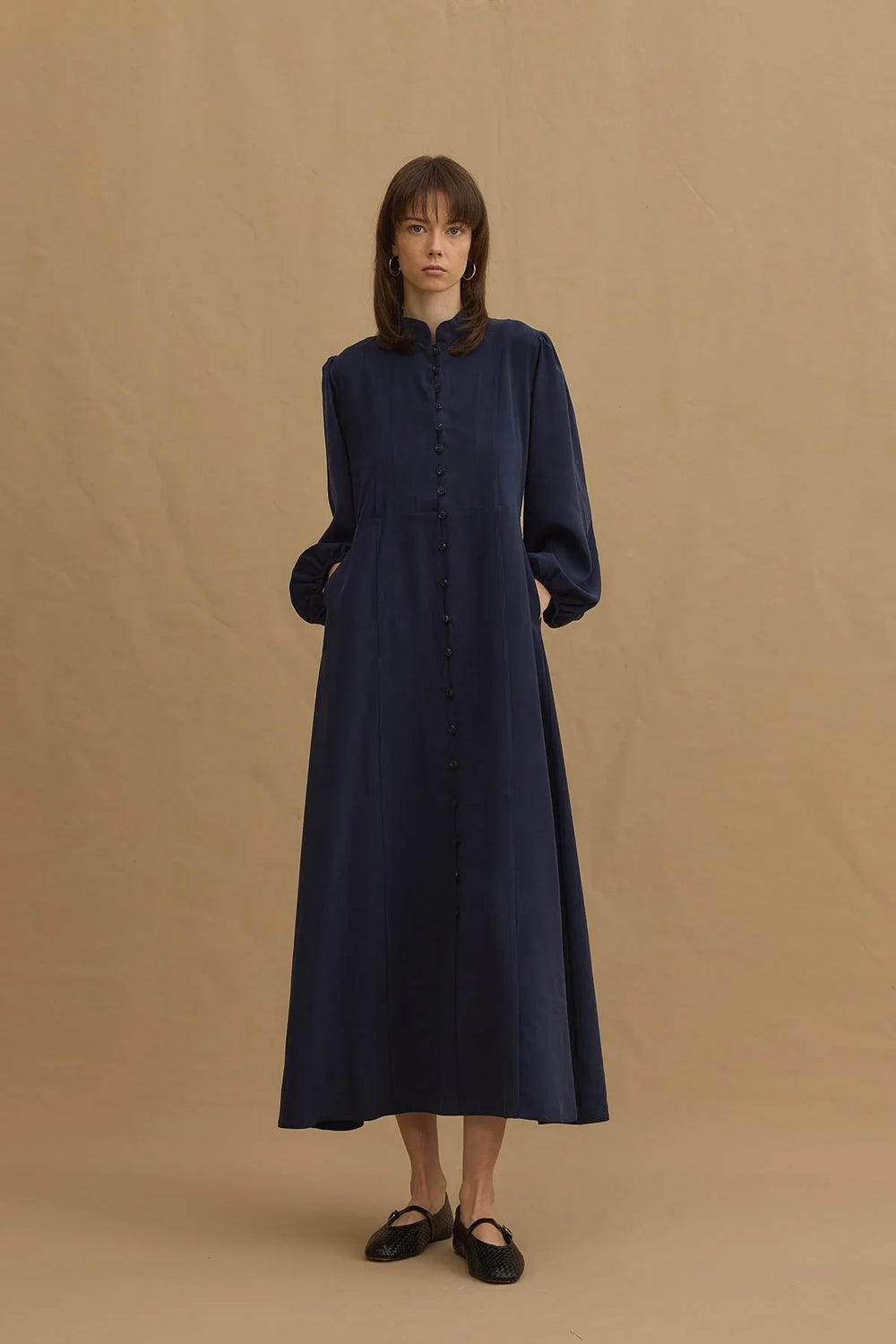 Stonewashed Modal Britli Dress Navy Blue