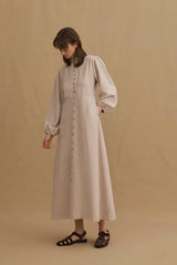 Taşlanmış Modal Britli Elbise Taş