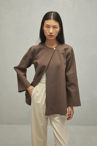 Single Button Jacket Light Brown