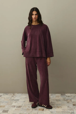 Tencel Modal Palazzo Takım Bordo