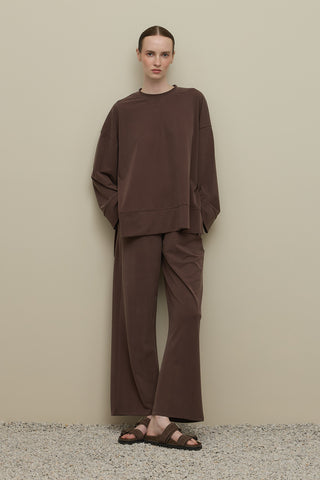 Tencel Modal Palazzo Takım Kahverengi