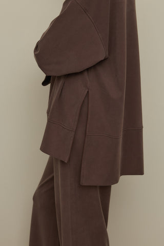 Tencel Modal Palazzo Takım Kahverengi