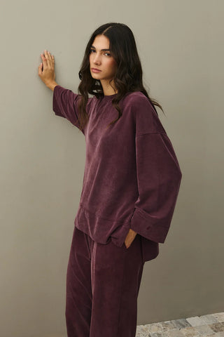 Tencel Modal Palazzo Takım Kahverengi