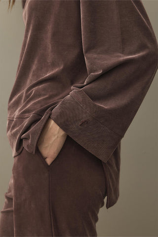 Tencel Modal Palazzo Takım Kahverengi