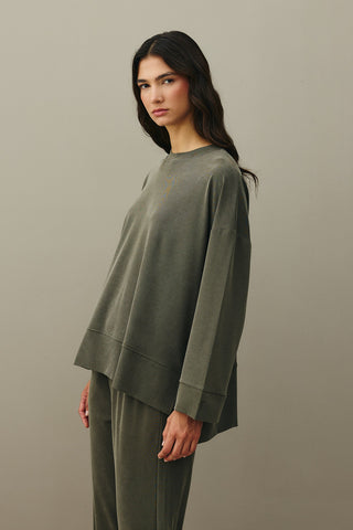 Tencel Modal Palazzo Takım Küf Yeşili