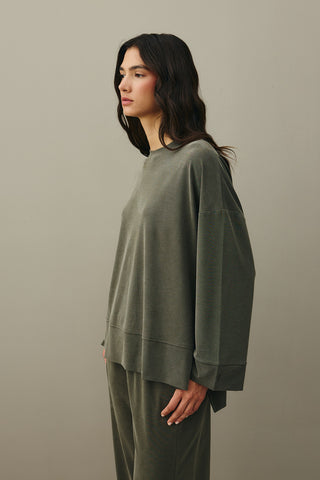 Tencel Modal Palazzo Takım Küf Yeşili