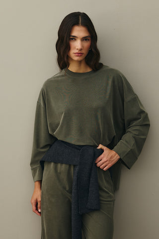 Tencel Modal Palazzo Takım Küf Yeşili