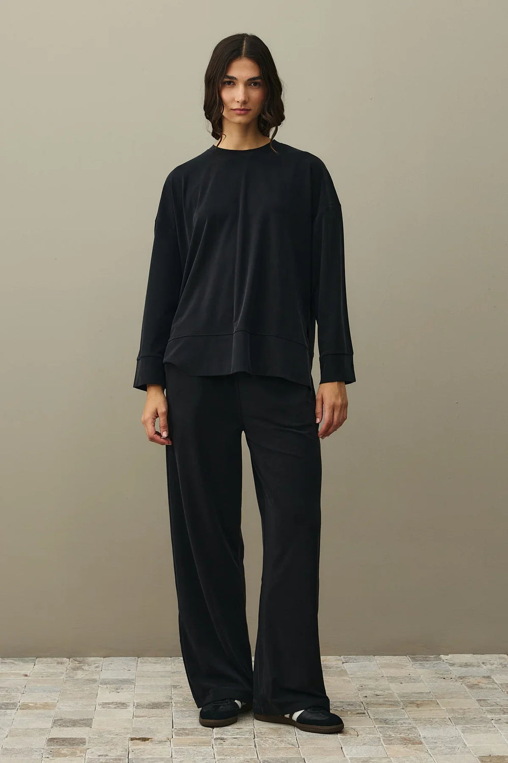 Tencel Modal Palazzo Suit Black