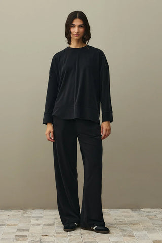 Tencel Modal Palazzo Takım Siyah