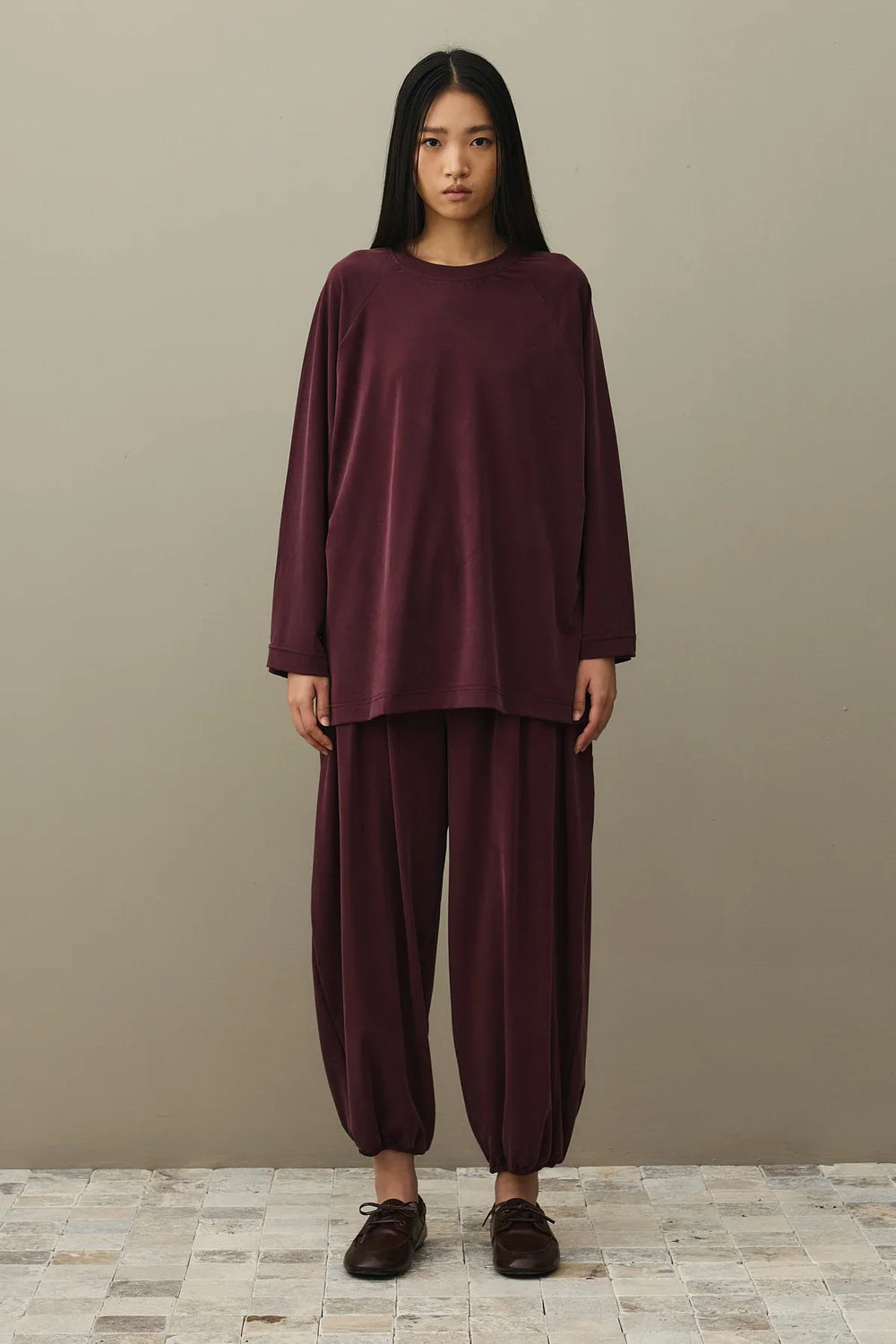 Tencel Pique Set Claret Red