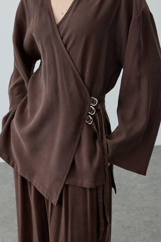 Tensel Kimono Takım Kahverengi