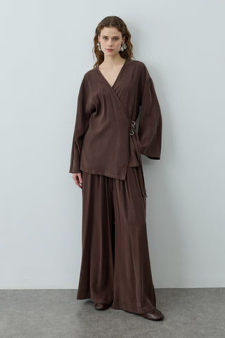 Tensel Kimono Takım Kahverengi