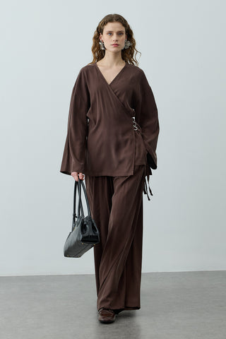 Tensel Kimono Takım Kahverengi