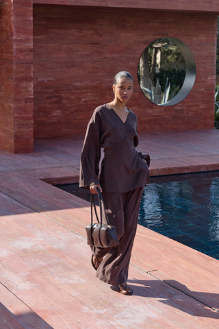 Tensel Kimono Takım Kahverengi