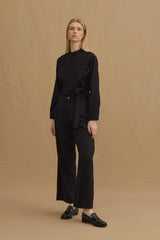 Tencel Palazzo Trousers Black