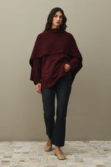 Tiftik Karışımlı Atkılı Kazak Bordo