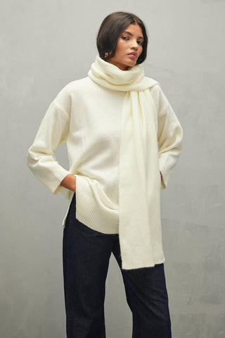 Tiftik Karışımlı Atkılı Kazak Ekru - Fahhar Design