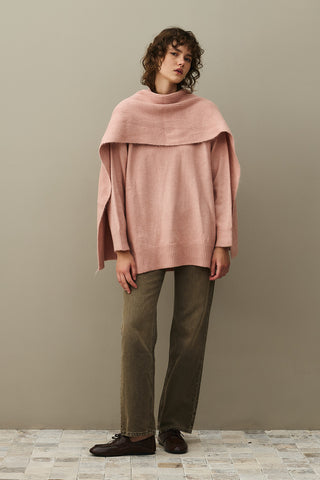 Tiftik Karışımlı Atkılı Kazak Pembe