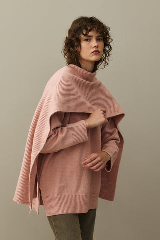 Tiftik Karışımlı Atkılı Kazak Pembe