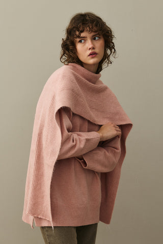 Tiftik Karışımlı Atkılı Kazak Pembe