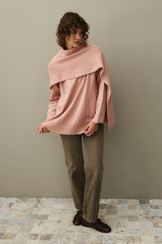 Tiftik Karışımlı Atkılı Kazak Pembe