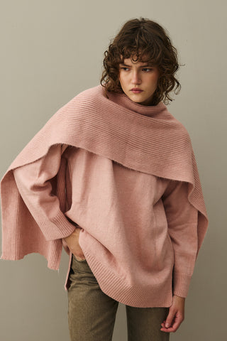 Tiftik Karışımlı Atkılı Kazak Pembe