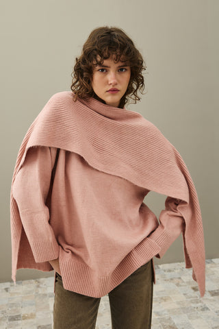 Tiftik Karışımlı Atkılı Kazak Pembe