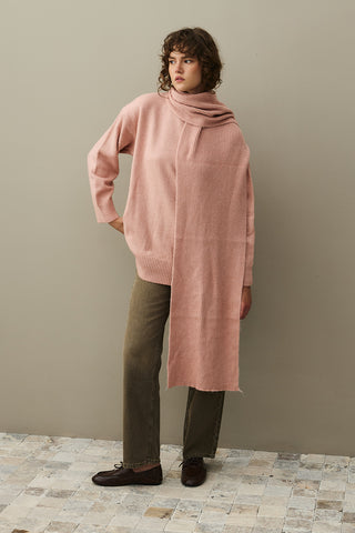 Tiftik Karışımlı Atkılı Kazak Pembe