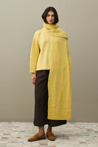 Tiftik Karışımlı Atkılı Kazak Sarı