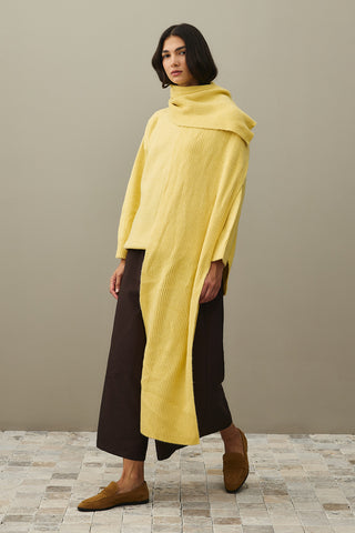 Tiftik Karışımlı Atkılı Kazak Sarı