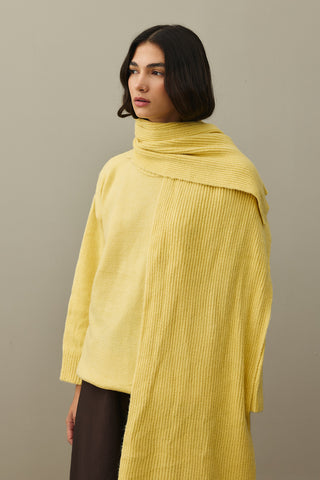 Tiftik Karışımlı Atkılı Kazak Sarı