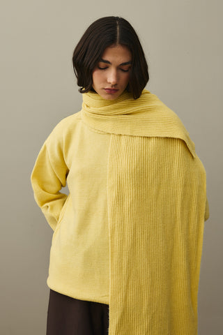 Tiftik Karışımlı Atkılı Kazak Sarı