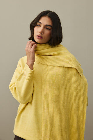 Tiftik Karışımlı Atkılı Kazak Sarı