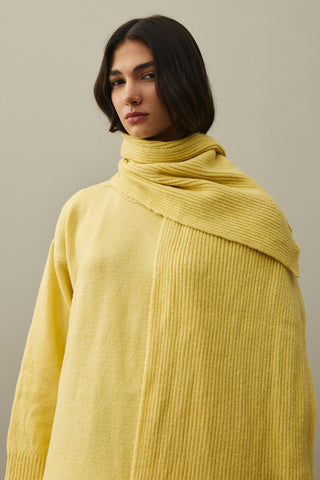 Tiftik Karışımlı Atkılı Kazak Sarı