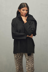 Tiftik Karışımlı Atkılı Kazak Siyah