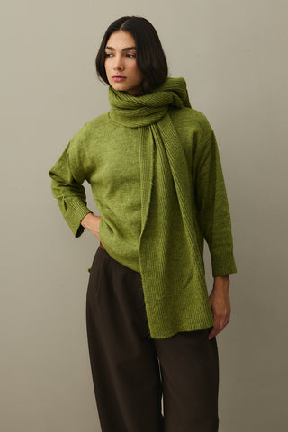 Tiftik Karışımlı Atkılı Kazak Yağ Yeşili