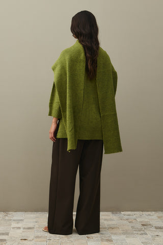 Tiftik Karışımlı Atkılı Kazak Yağ Yeşili