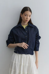 Tokalı Denim Ceket Lacivert