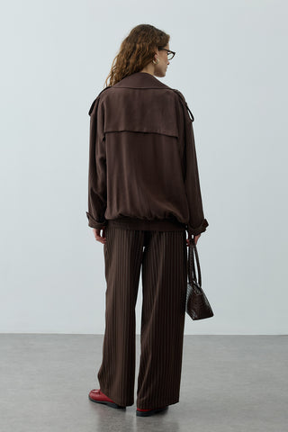 Trabilla Tensel Ceket Kahverengi