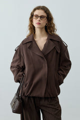 Trabilla Tensel Ceket Kahverengi